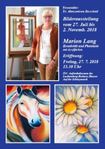 Flyer Ausstellung Acrylbilder Marion Lang